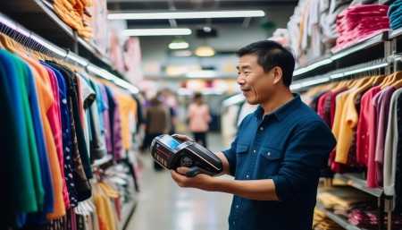 还有个做服装生意的客户，以前每次盘点都要