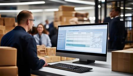 当货物送到公司后，相关人员可以在系统中进