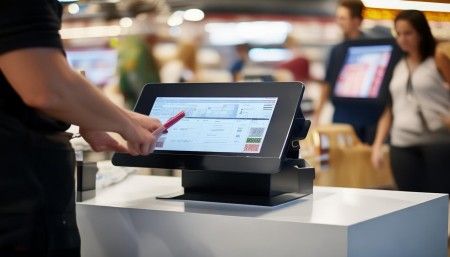 销售方面也是一样，顾客来了直接扫码结账，